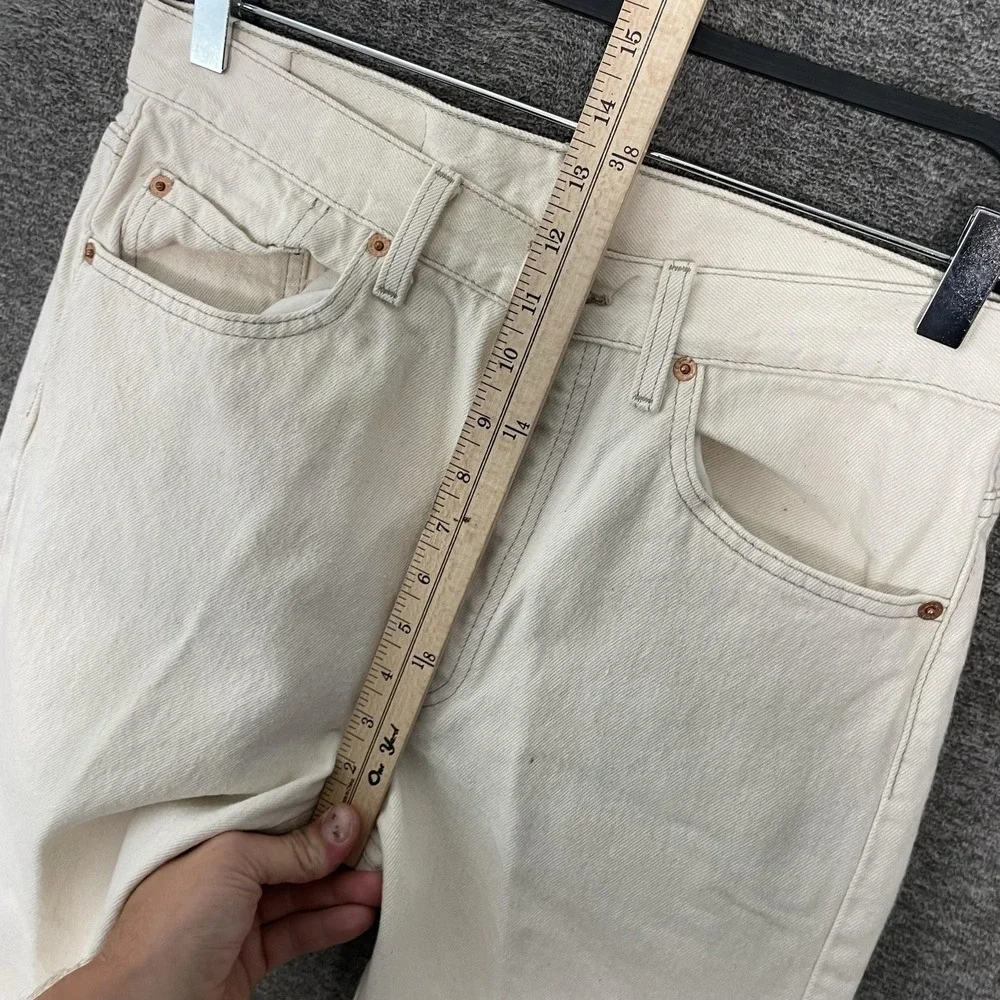 Vintage Levis 501 Jeans Mens 32x30 White Button Fly Straight Leg Made USA 90s